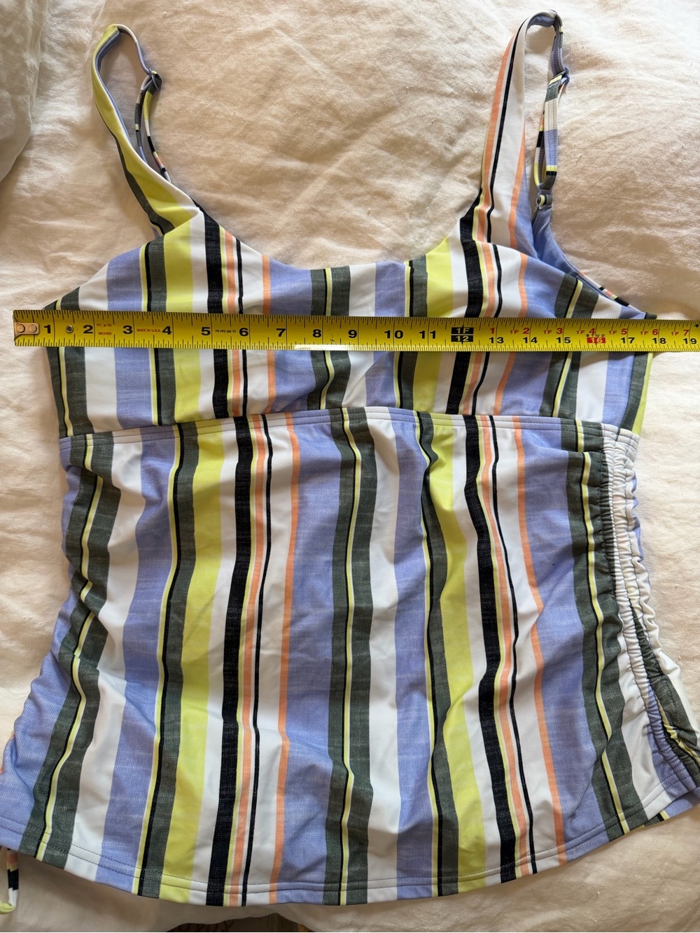 Prana Multicolor Striped Tankini Top in Yellow, Blue, Green, White new w/out tag - Picture 8 of 9